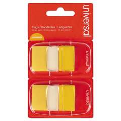 Universal Page Flags, Yellow, 50 Flags/Dispenser, 2 Dispensers/Pack (99006)