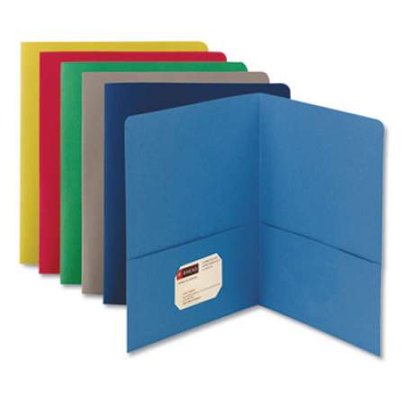 Smead Two-Pocket Folder, Textured Paper, 100-Sheet Capacity, 11 x 8.5, Assorted, 25/Box (87850)