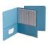 Smead Two-Pocket Folder, Embossed Leather Grain Paper, 100-Sheet Capacity, 11 x 8.5, Blue, 25/Box (87852)