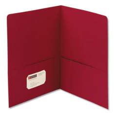 Smead Two-Pocket Folder, Textured Paper, 100-Sheet Capacity, 11 x 8.5, Red, 25/Box (87859)