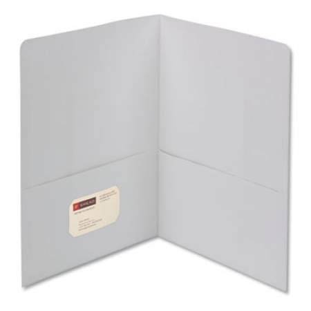Smead Two-Pocket Folder, Textured Paper, 100-Sheet Capacity, 11 x 8.5, White, 25/Box (87861)