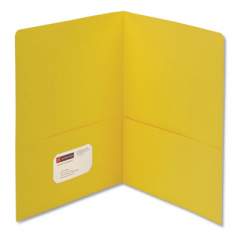 Smead Two-Pocket Folder, Textured Paper, 100-Sheet Capacity, 11 x 8.5, Yellow, 25/Box (87862)