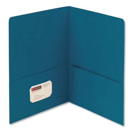 Smead Two-Pocket Folder, Textured Paper, 100-Sheet Capacity, 11 x 8.5, Teal, 25/Box (87867)