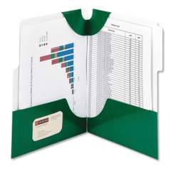 Smead SuperTab Lockit Two-Pocket Folder, 1/3-Cut 1st Pos Tab, Letter, Green, 5/Pack (87965)