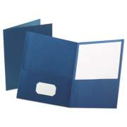 Oxford Leatherette Two Pocket Portfolio, 8.5 x 11, Blue/Blue, 10/Pack (57572)