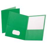 Oxford Leatherette Two Pocket Portfolio, 8.5 x 11, Green/Green, 10/Pack (57573)