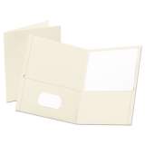 Oxford Leatherette Two Pocket Portfolio, 8.5 x 11, White/White, 10/Pack (57574EE)