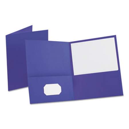 Oxford Leatherette Two Pocket Portfolio, 8.5 x 11, Purple/Purple, 10/Pack (57583)