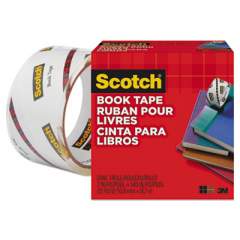 Scotch Book Tape, 3" Core, 2" x 15 yds, Clear (8452)