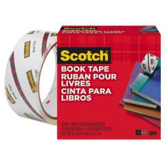 Scotch Book Tape, 3" Core, 1.5" x 15 yds, Clear (845112)