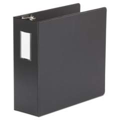 Universal Deluxe Non-View D-Ring Binder with Label Holder, 3 Rings, 4" Capacity, 11 x 8.5, Black (20706)