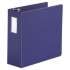 Universal Deluxe Non-View D-Ring Binder with Label Holder, 3 Rings, 4" Capacity, 11 x 8.5, Navy Blue (20707)