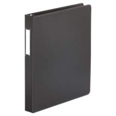 Universal Deluxe Non-View D-Ring Binder with Label Holder, 3 Rings, 1" Capacity, 11 x 8.5, Black (20761)