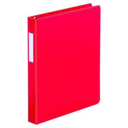 Universal Deluxe Non-View D-Ring Binder with Label Holder, 3 Rings, 1" Capacity, 11 x 8.5, Red (20763)