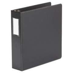 Universal Deluxe Non-View D-Ring Binder with Label Holder, 3 Rings, 2" Capacity, 11 x 8.5, Black (20781)