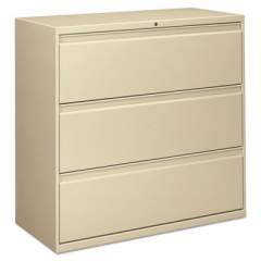 Alera Three-Drawer Lateral File Cabinet, 42w x 19.25d x 40.88h, Putty (ALELF4241PY)