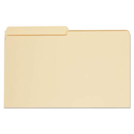 Universal Top Tab Manila File Folders, 1/2-Cut Tabs, Assorted Positions, Legal Size, 11 pt. Manila, 100/Box (15112)