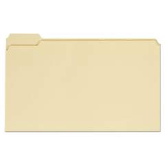 Universal Top Tab Manila File Folders, 1/5-Cut Tabs, Assorted Positions, Legal Size, 11 pt. Manila, 100/Box (15115)