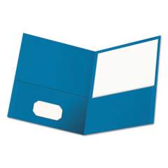 Universal Two-Pocket Portfolio, Embossed Leather Grain Paper, 11 x 8.5, Light Blue, 25/Box (56601)