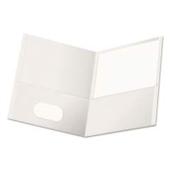 Universal Two-Pocket Portfolio, Embossed Leather Grain Paper, 11 x 8.5, White, 25/Box (56604)
