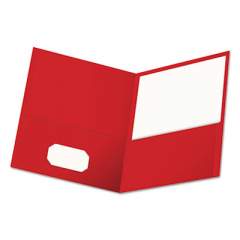 Universal Two-Pocket Portfolio, Embossed Leather Grain Paper, 11 x 8.5, Red, 25/Box (56611)