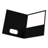 Universal Two-Pocket Portfolio, Embossed Leather Grain Paper, 11 x 8.5, Black, 25/Box (56616)