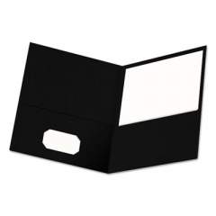Universal Two-Pocket Portfolio, Embossed Leather Grain Paper, 11 x 8.5, Black, 25/Box (56616)