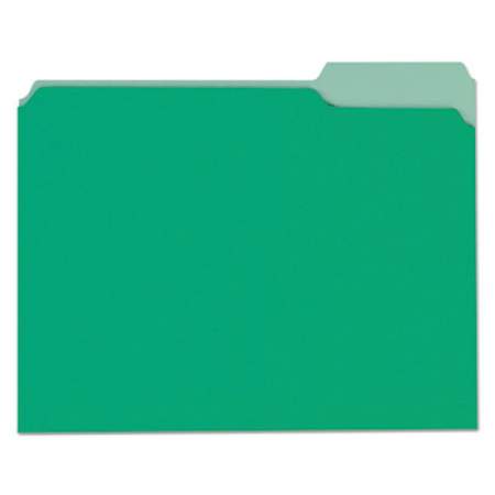 Universal Deluxe Colored Top Tab File Folders, 1/3-Cut Tabs, Letter Size, Green/Light Green, 100/Box (10502)