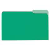Universal Deluxe Colored Top Tab File Folders, 1/3-Cut Tabs, Legal Size, Bright Green/Light Green, 100/Box (10522)