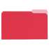 Universal Deluxe Colored Top Tab File Folders, 1/3-Cut Tabs, Legal Size, Red/Light Red, 100/Box (10523)