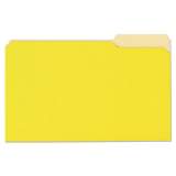 Universal Deluxe Colored Top Tab File Folders, 1/3-Cut Tabs, Legal Size, Yellowith Light Yellow, 100/Box (10524)