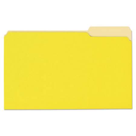 Universal Deluxe Colored Top Tab File Folders, 1/3-Cut Tabs, Legal Size, Yellowith Light Yellow, 100/Box (10524)