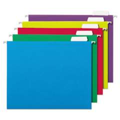 Universal Deluxe Bright Color Hanging File Folders, Letter Size, 1/5-Cut Tab, Assorted, 25/Box (14121)