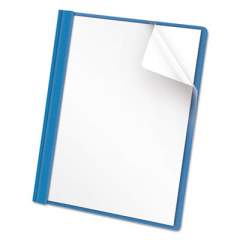 Universal Clear Front Report Cover, Prong Fastener, 0.5" Capacity, 8.5 x 11, Clear/Light Blue, 25/Box (57121)
