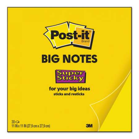 Post-it Notes Super Sticky Big Notes, Unruled, 30 Yellow 11 x 11 Sheets (BN11)
