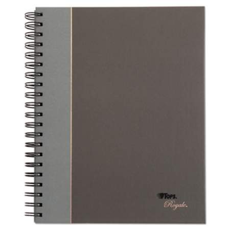 TOPS Royale Wirebound Business Notebooks, 1 Subject, Medium/College Rule, Black/Gray Cover, 10.5 x 8, 96 Sheets (25331)