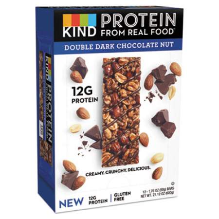 KIND Protein Bars, Double Dark Chocolate, 1.76 oz, 12/Pack (26036)