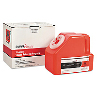 Sharps Retrieval Program Containers, 1 gal, Cardboard/Plastic, Red (SC1G424A1G)