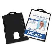 Sicurix Badge/Card Holder, 4 x 2 9/10, Black, 25/Pack (68320)