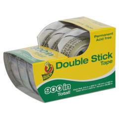 Duck Permanent Double-Stick Tape with Dispenser, 1" Core, 0.5" x 25 ft, Clear, 3/Pack (0021087)