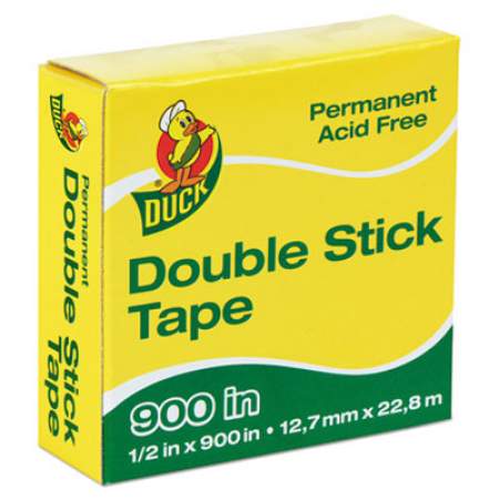 Duck Permanent Double-Stick Tape, 1" Core, 0.5" x 75 ft, Clear (1081698)