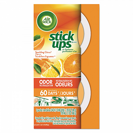 Stick Ups Air Freshener, 2.1 oz, Sparkling Citrus, 12/Carton (85826CT)