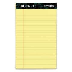 TOPS Docket Ruled Perforated Pads, Narrow Rule, 50 Canary-Yellow 5 x 8 Sheets, 12/Pack (63350)
