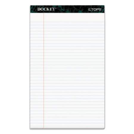 TOPS Docket Ruled Perforated Pads, Wide/Legal Rule, 50 White 8.5 x 14 Sheets, 12/Pack (63590)