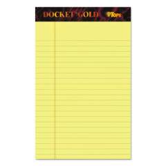 TOPS Docket Gold Ruled Perforated Pads, Narrow Rule, 50 Canary-Yellow 5 x 8 Sheets, 12/Pack (63900)