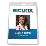 SICURIX Badge Holder, Vertical, 2.75 x 4.13, Clear, 12/Pack (67820)