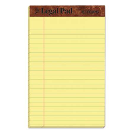 TOPS "The Legal Pad" Ruled Perforated Pads, Narrow Rule, 50 Canary-Yellow 5 x 8 Sheets, Dozen (7501)