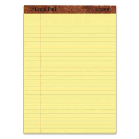 TOPS "The Legal Pad" Ruled Perforated Pads, Wide/Legal Rule, 50 Canary-Yellow 8.5 x 11.75 Sheets, Dozen (7532)