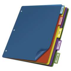 Cardinal Poly Index Dividers, 5-Tab, 11 x 8.5, Assorted, 4 Sets (84018)