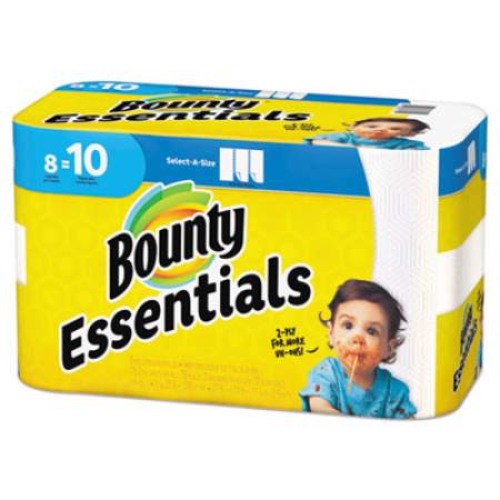 Bounty Essentials Select-A-Size Kitchen Roll Paper Towels, 2-Ply, 78 Sheets/Roll, 8 Rolls/Carton (75721)